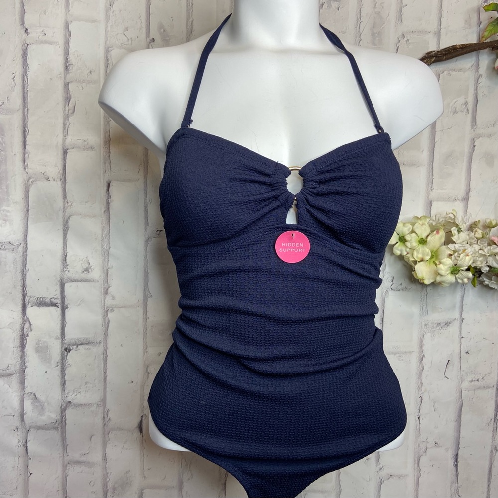 ASOS Accessorize London blue one piece swimsuit size 6